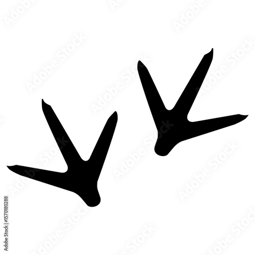 Transparent PNG file of Monochrome vector graphic of a chicken's claw prints