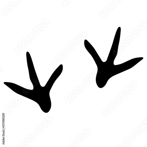 Transparent PNG file of Monochrome vector graphic of a turkey's claw prints