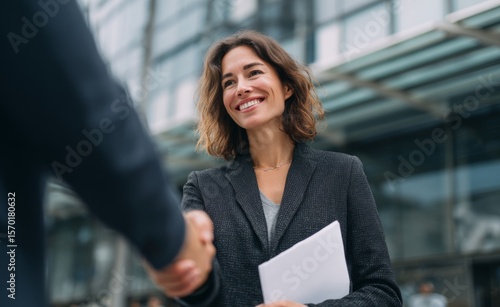 Mujer de negocios o empresaria, gozando de la felicidad y el éxito.