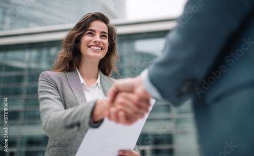 Mujer de negocios o empresaria, gozando de la felicidad y el éxito.