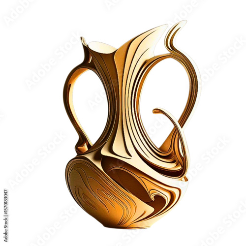 Ceramic vase.  elegant sculptural vase with swirling design and artistic curves, modern ceramic artwork