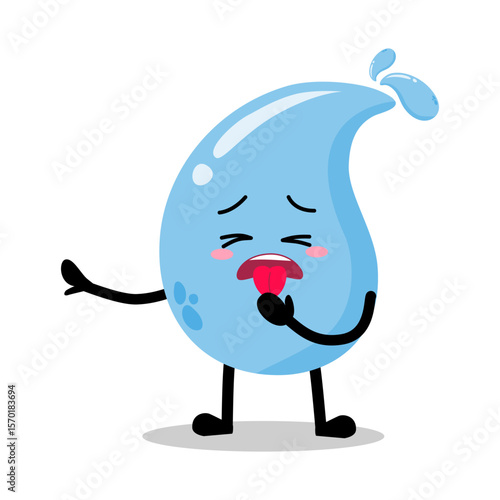 Cute Hand Drawn Water Drop yuck disgusted