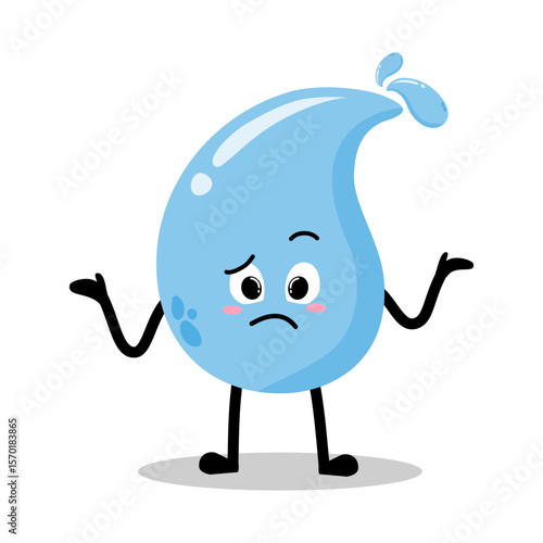 Cute Hand Drawn Water Drop Shrug Don't Know