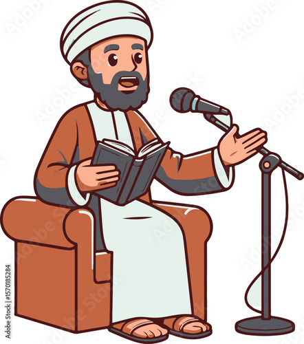 Vector illustration sketch design of religious leader giving a sermon about goodness