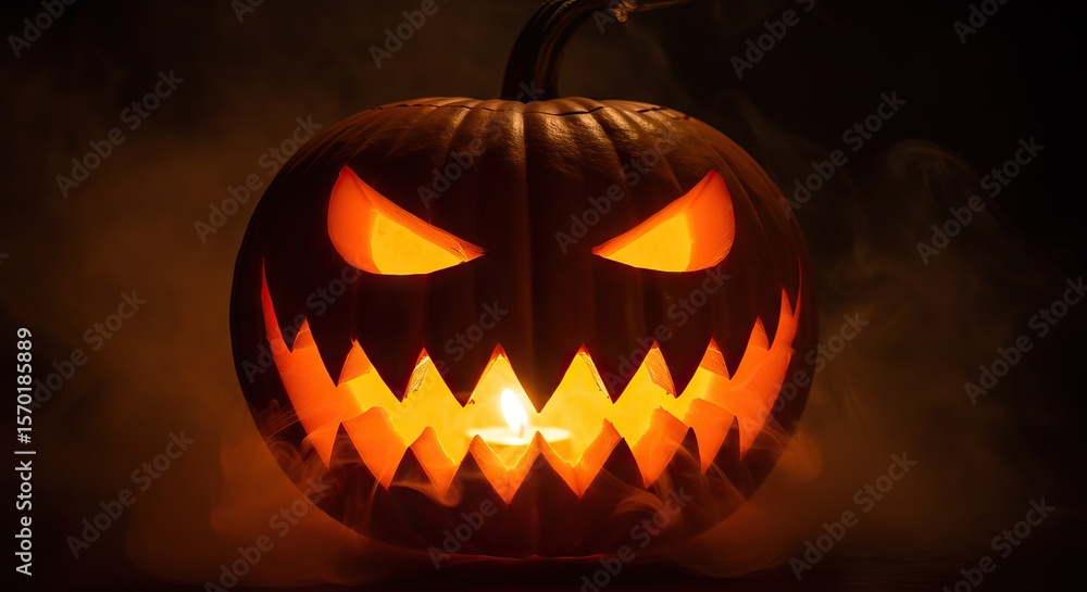 Fototapeta premium Carved pumpkin halloween symbol