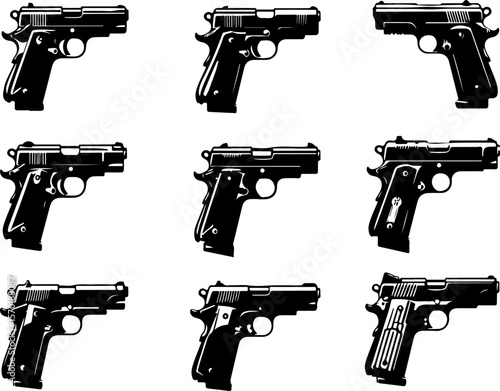 silhouette vector sketch of gun weapon image for shooting