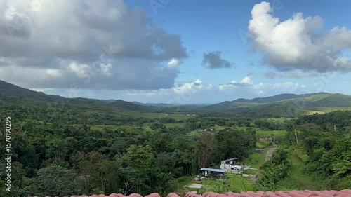 Time lapse of clouds over the rainforest in Puerto Rico