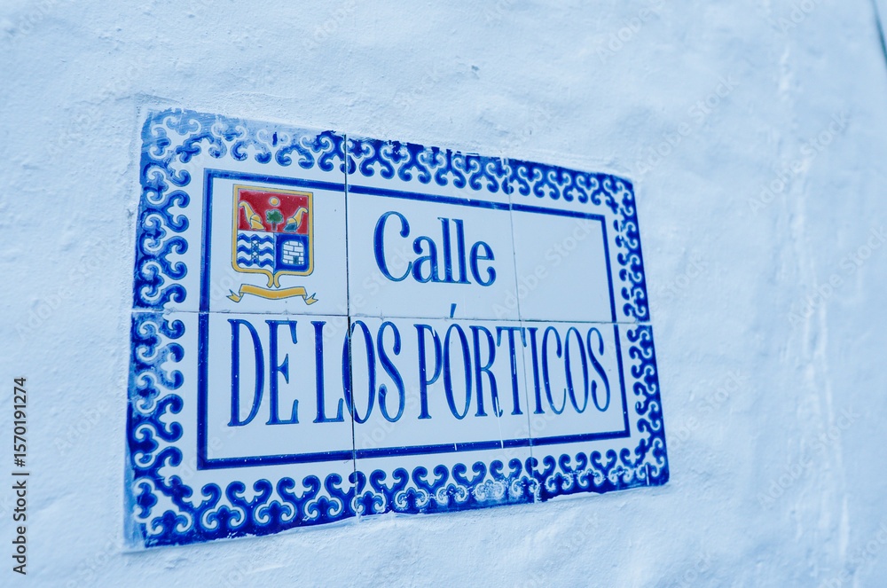 Fototapeta premium Santorini Colombia: a picturesque town with white and blue Greek-style houses in Colombia