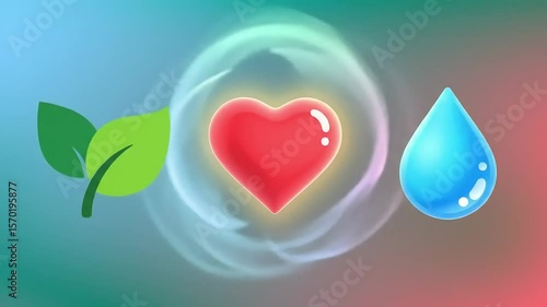 Seamless Loop of Morphing Wellness Icons