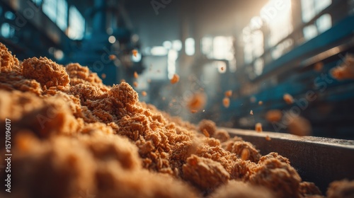 Industrial Wood Fiber Processing in Manufacturing Facility