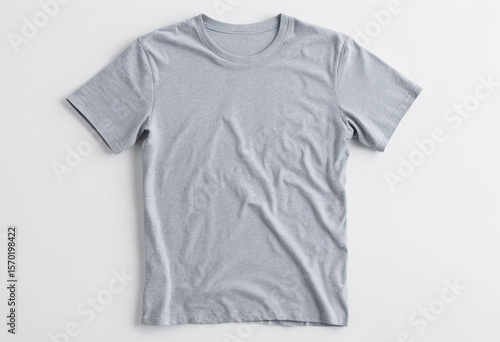 Plain Light Gray T-Shirt on White Background

