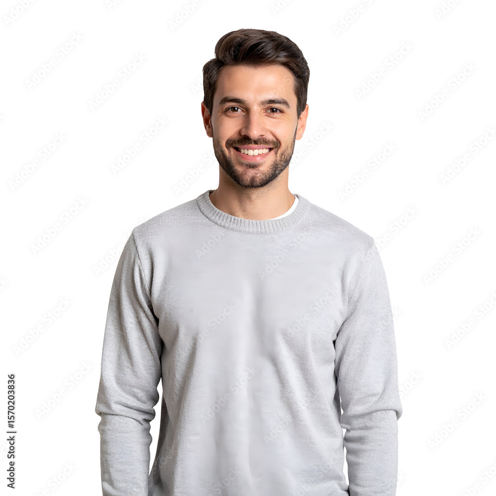 Obraz premium Smiling man portrait against white background