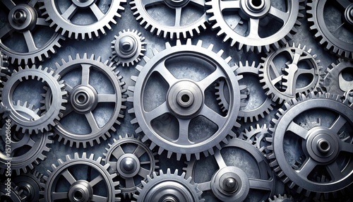 Wallpaper Mural Complex Interlocking Metal Gears Torontodigital.ca