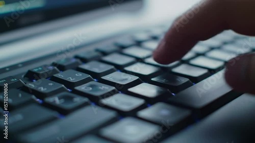 Hands typing quickly on a keyboard with code on the screen 