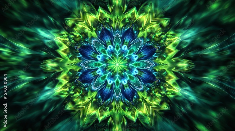 Fototapeta premium Intricate symmetrical design with vibrant colors.