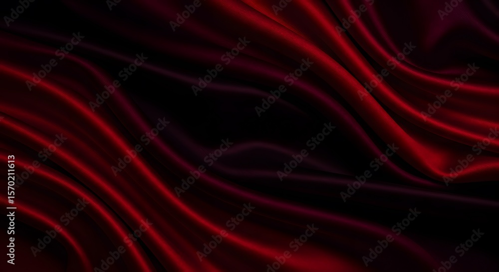 Obraz premium Elegant Dark Red Silk Fabric Texture Background with Smooth Waves and Drapes