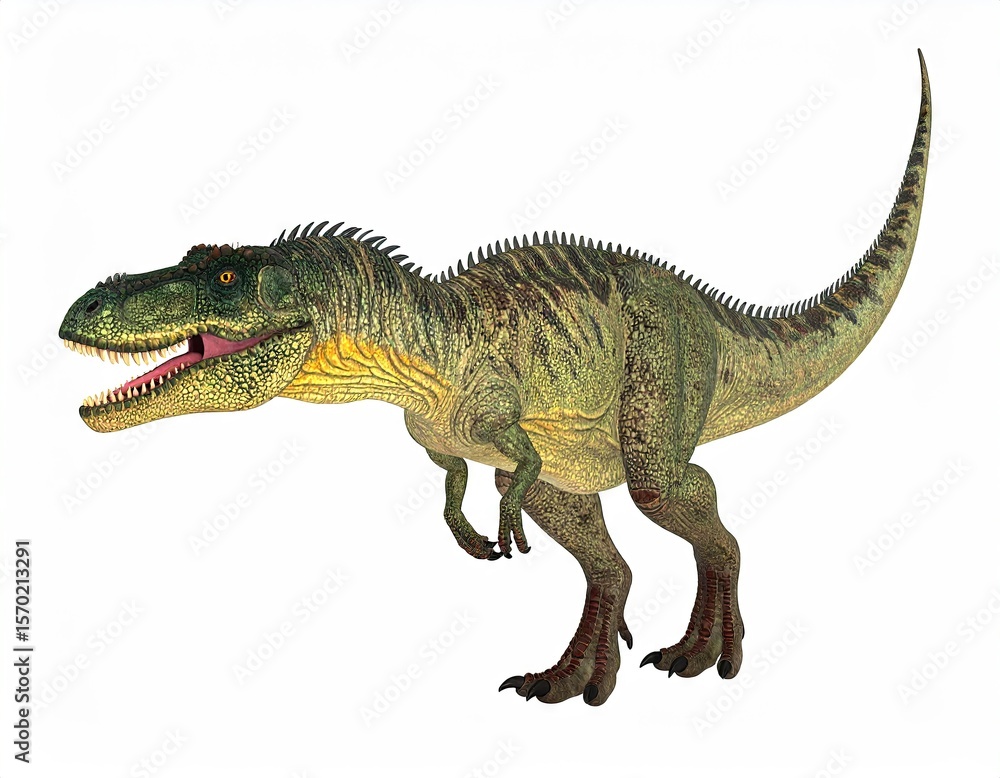 Obraz premium Prehistoric green dinosaur profile