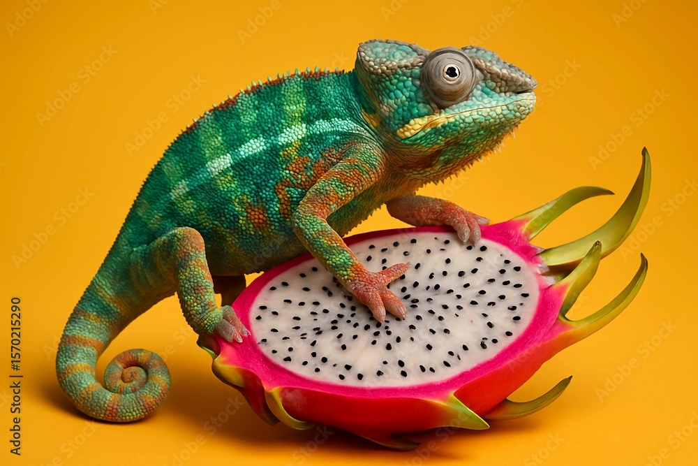 Obraz premium chameleon on a white background