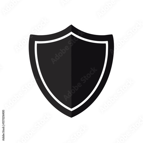 Shield Graphic Icon Symbol on Black Background - Protection, Security