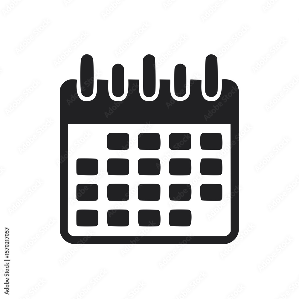 Stylized Calendar Icon Illustrating Schedule Planning Dates and Event Management on a Black Backdrop Stylized Calendar Icon Illustrating Schedule Planning Dates and Event Management on a Black Backdrop