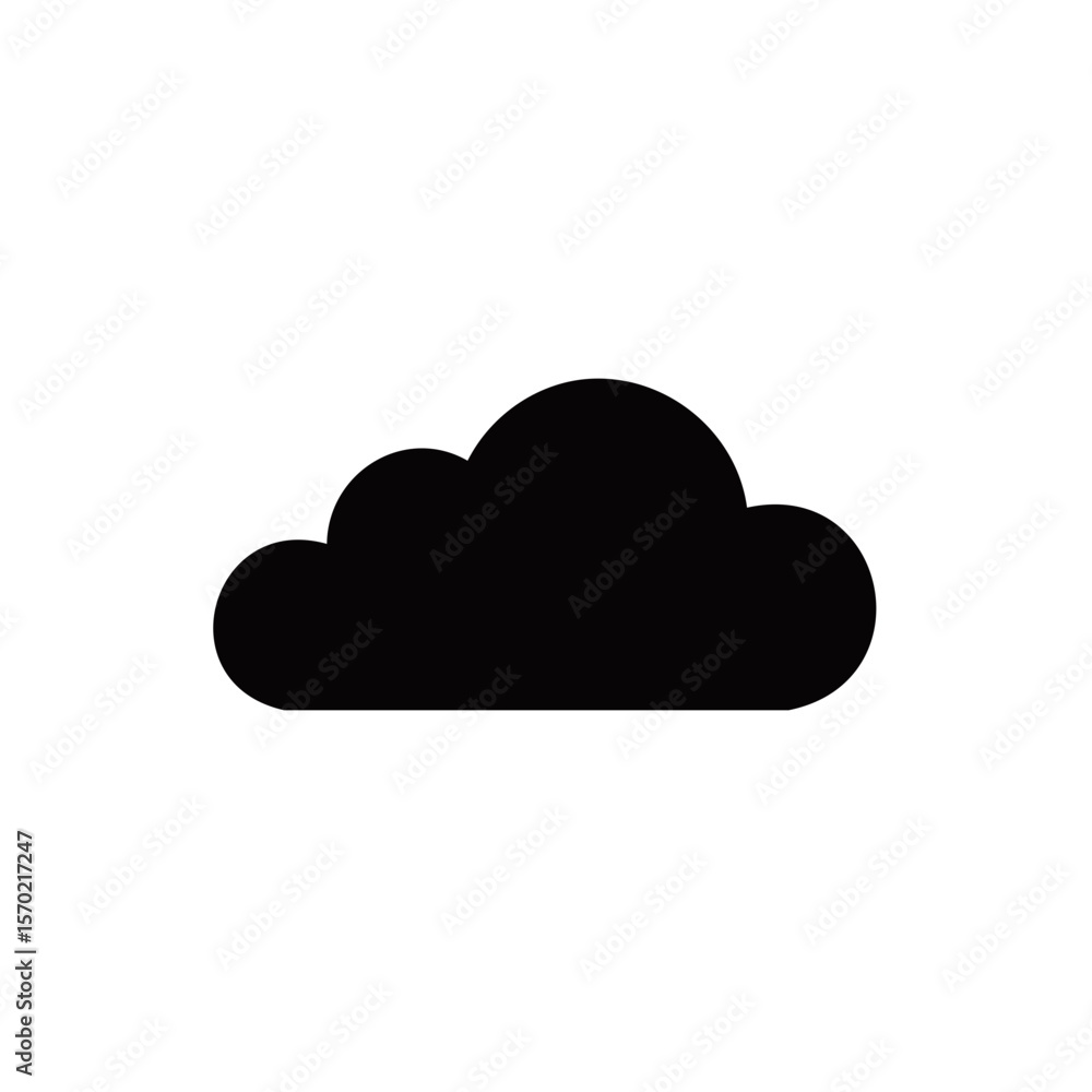Isolated Cloud Shape on Solid Dark Background - Weather Icon Isolated Cloud Shape on Solid Dark Background - Weather Icon