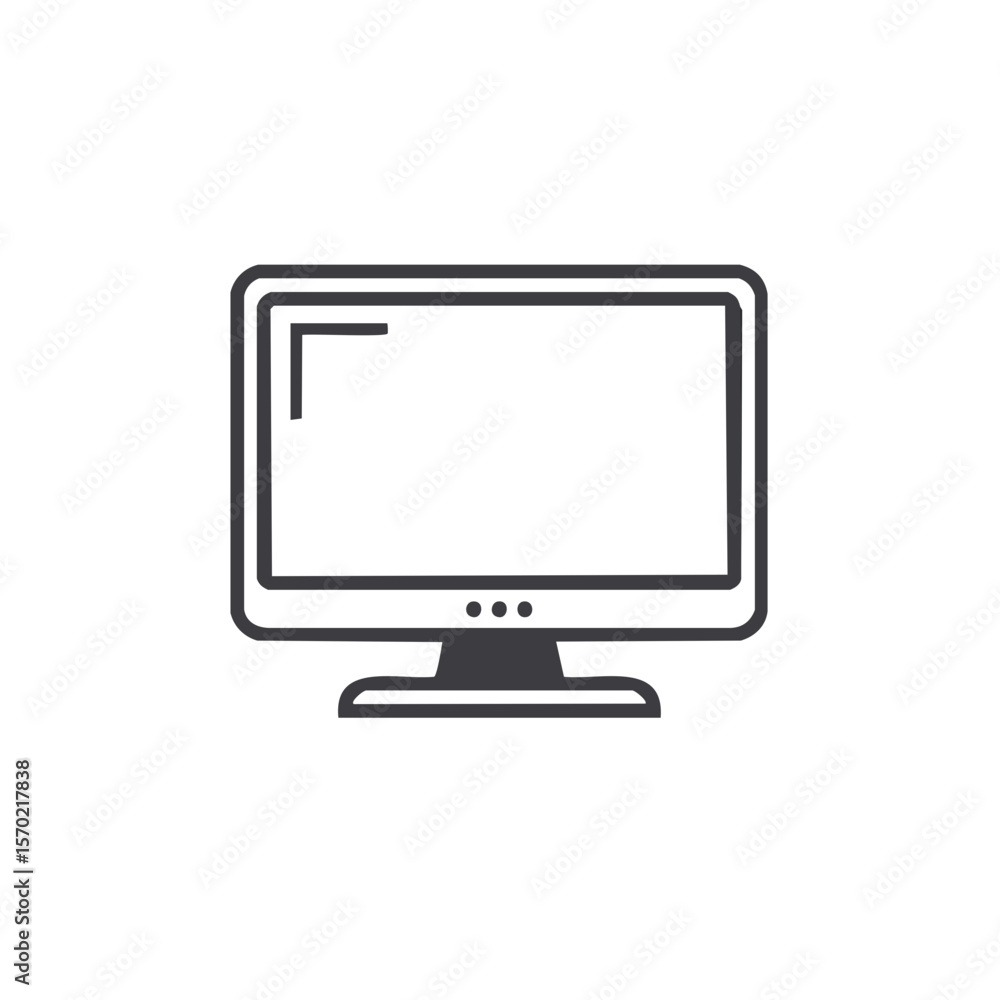 Computer screen vector icon in outline style modern design for technology digital device business presentation and minimalist graphic Computer screen vector icon in outline style modern design for technology digital device business presentation and minimalist graphic