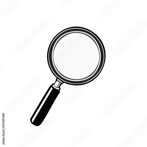 Magnifying glass on black background for inspection or search graphic vector illustration exploration, investigation, review, discovery and scrutiny symbol