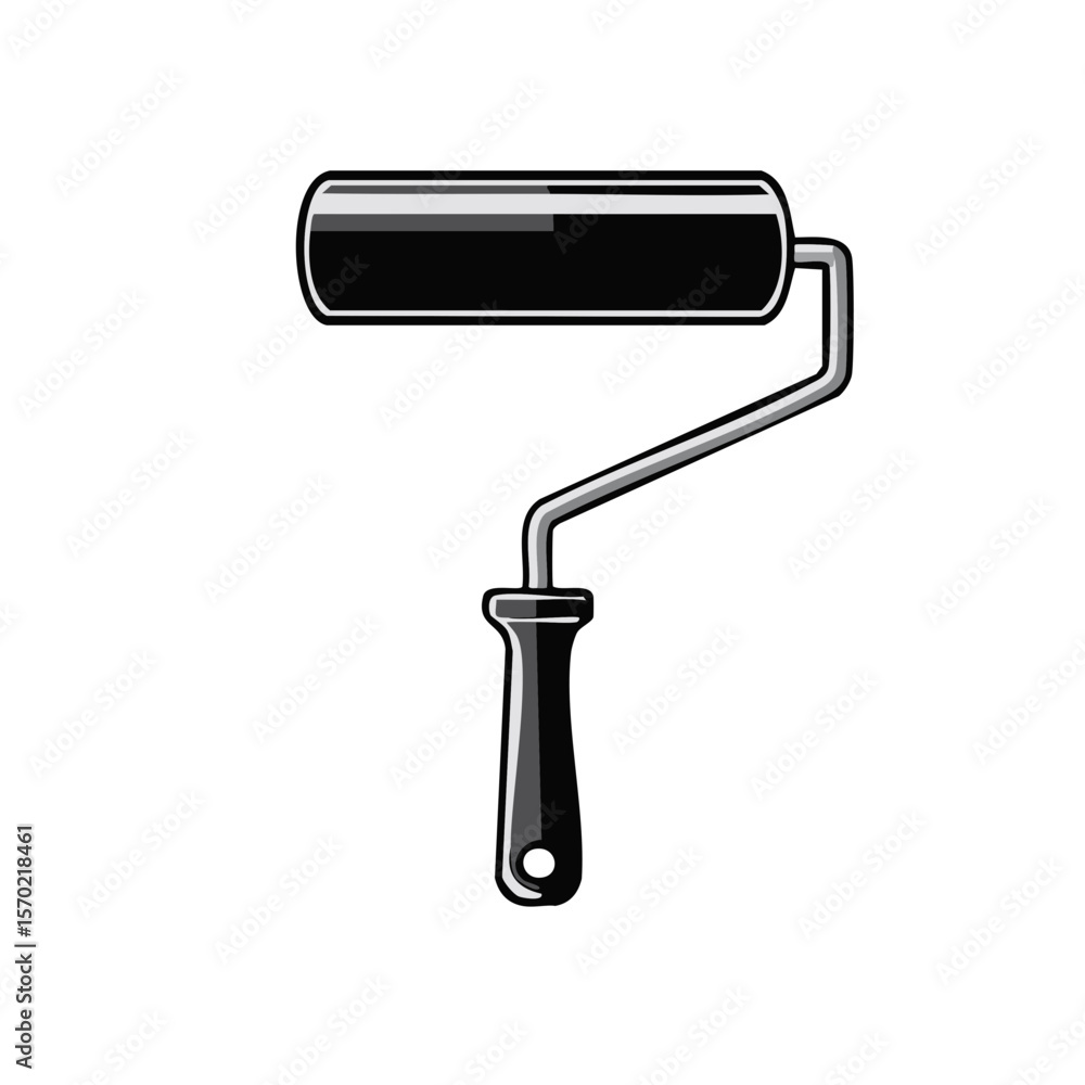 Isolated paint roller tool on a black background, equipment for painting walls, decoration and renovation Isolated paint roller tool on a black background, equipment for painting walls, decoration and renovation