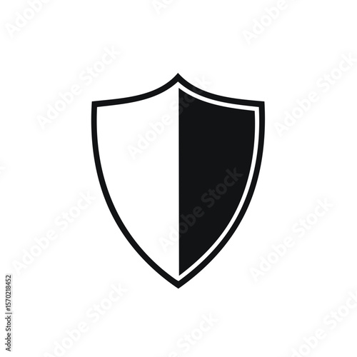 Free Download A minimalist shield emblem signifies protection and safety in a sleek black design. - GFXLoad