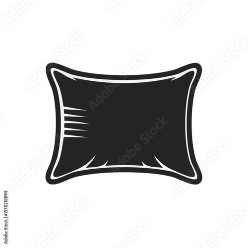 Stylized pillow illustration on dark backdrop featuring a simple design and comfortable bedding for sleep and rest in a room