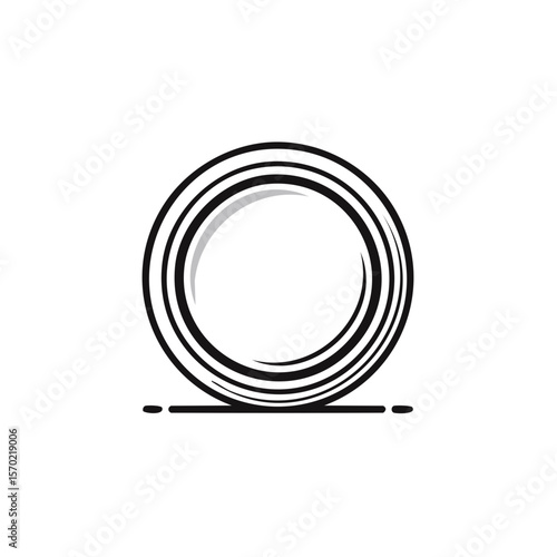 Fiber Optic Cable Symbol on Dark Background Digital Communication Concept Network Connectivity Modern Technology Transmission Connection
