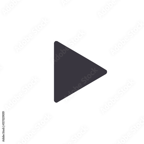 Free Download Simple play button icon on solid black background for presentations and application interface - GFXLoad