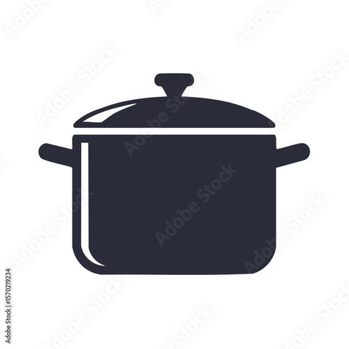 Stock Pot Illustration Cooking Vessel Utensil with Lid Kitchenware