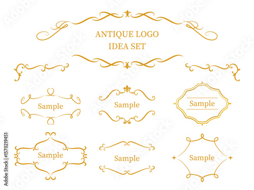 エレガントでクラシカルなフレームを使ったロゴのアイデアセット
