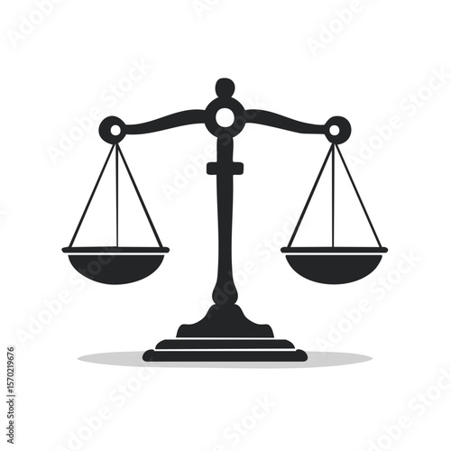 Silhouette of Scales of Justice Against Black Background Representing Law and Balance