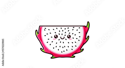 Adorable Cartoon Dragon Fruit Illustration