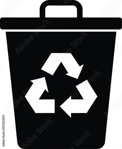 recycle bin icon vector silhouette