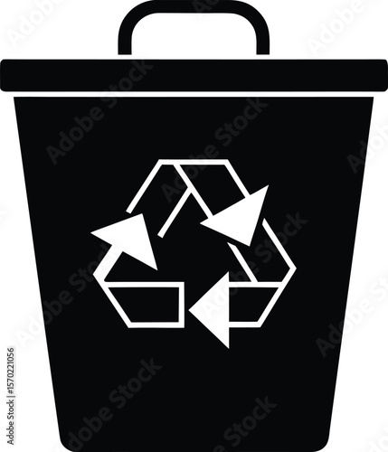 recycle bin icon vector silhouette