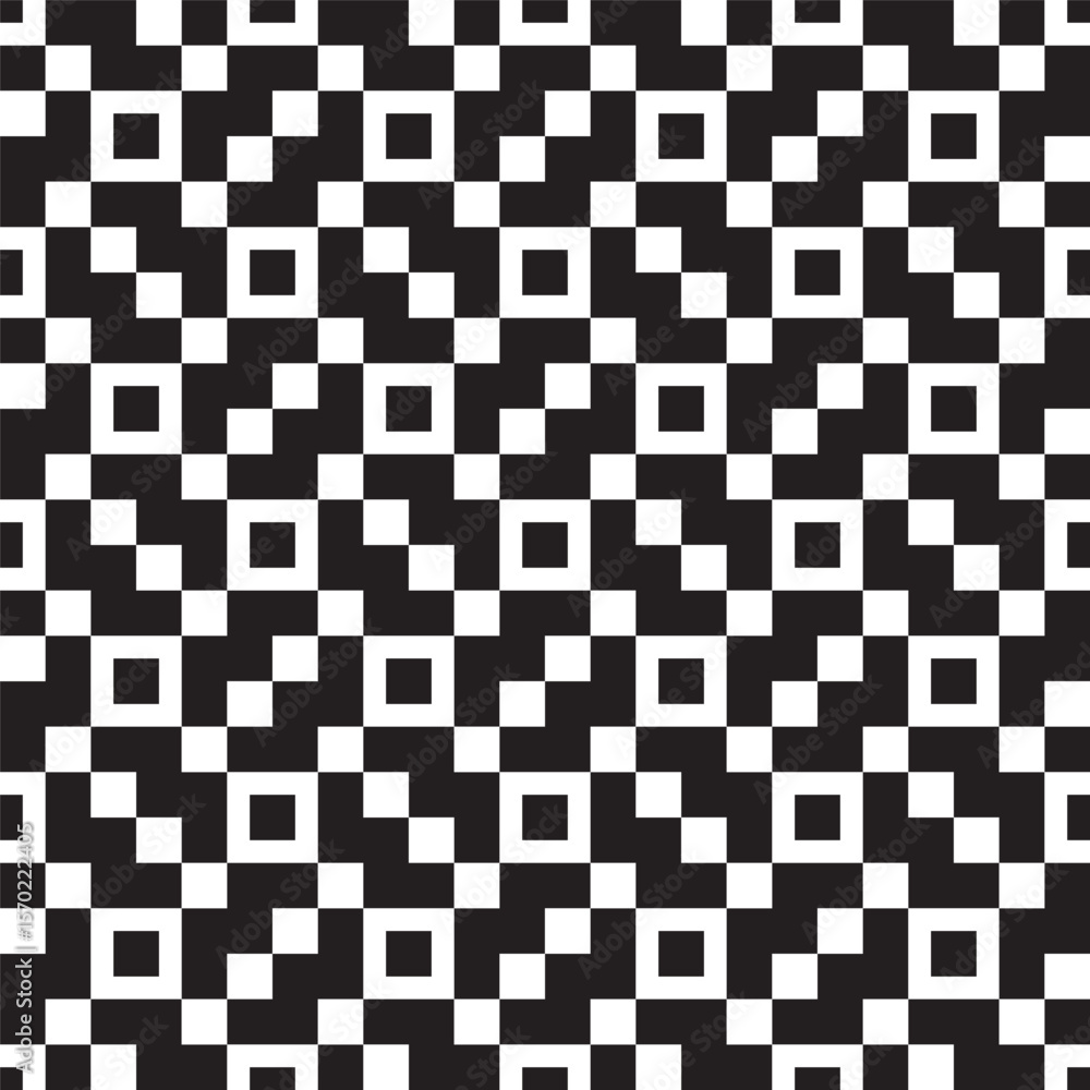 Fototapeta premium Monochrome Geometric Woven Squares Seamless Pattern Texture Background for Textile