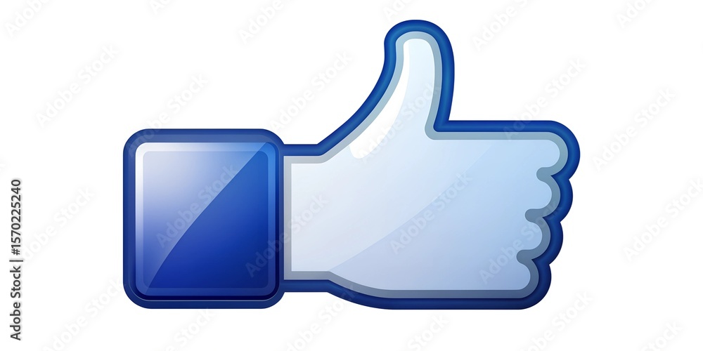 Fototapeta premium A thumb up like icon is a universal symbol of good communication and approvement across social media networks isolated on white background