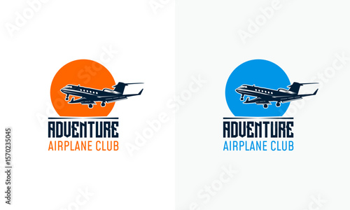 Airplane logo Designs Badge, flying club Logo template, airlines icon
