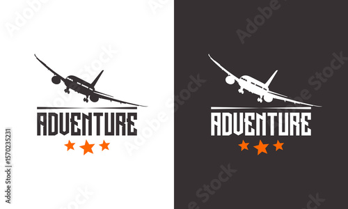 Airplane logo Designs Badge, flying club Logo template, airlines icon