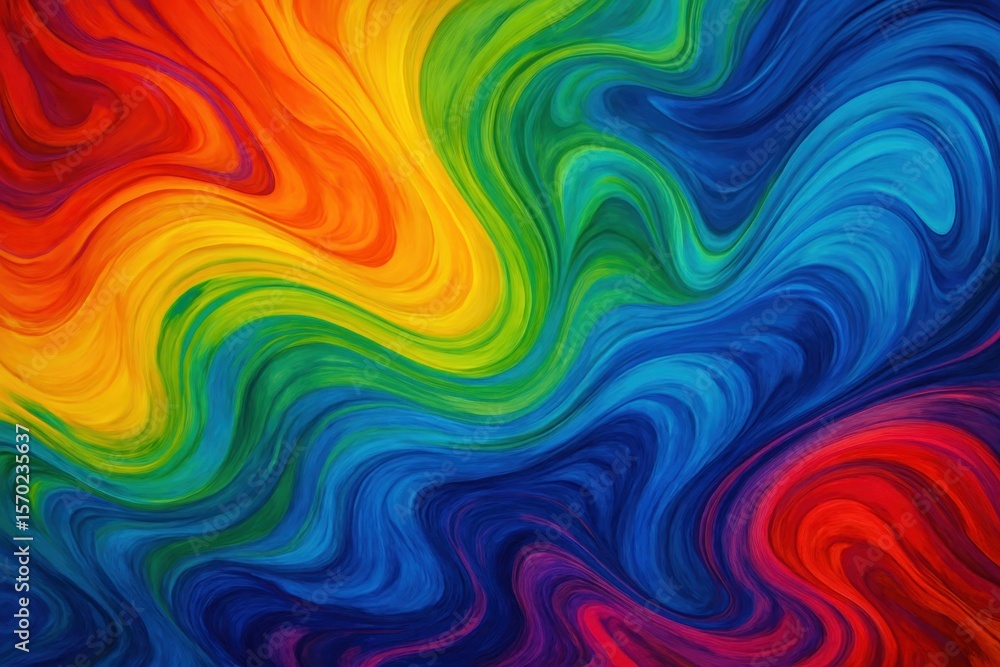 Dynamic abstract art featuring flowing liquid paint in vibrant rainbow colors creating mesmerizing wave patterns Dynamic abstract art featuring flowing liquid paint in vibrant rainbow colors creating mesmerizing wave patterns