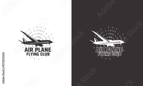Airplane logo Designs Badge, flying club Logo template, airlines icon