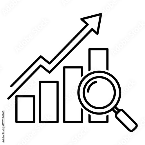 Financial prediction icon or forecast on white transparent background