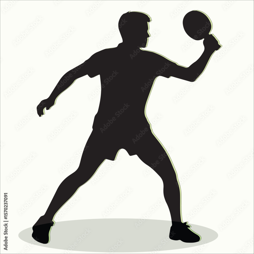 Obraz premium Table Tennis player vector silhouette