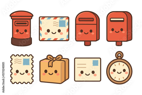 Cute mail and postbox vector illustration: adorable design for cards and posters in flat style