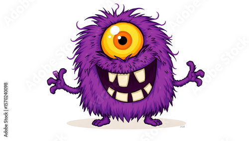 Funny Monster with Big Eyes