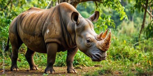 Wild One-Horned Rhinoceros of Assam, India