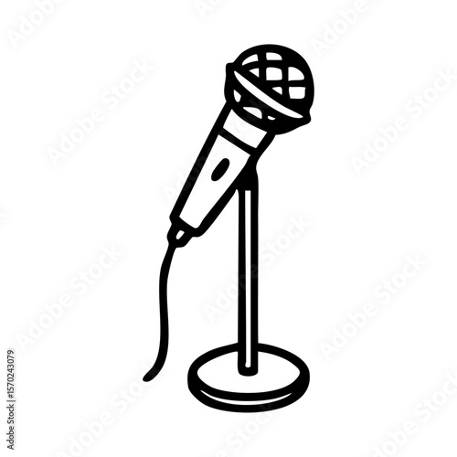 マイク　線画　手書き